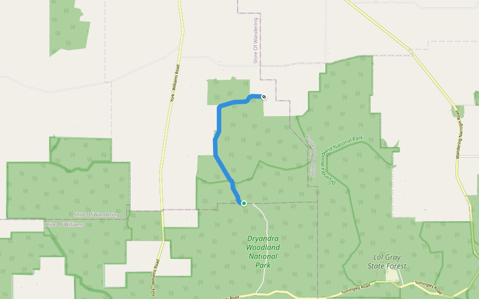 Coolbardie Road walking route map in Pumphreys Bridge