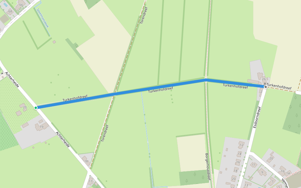 Turkenhofdreef walking route map in Puurs-Sint-Amands