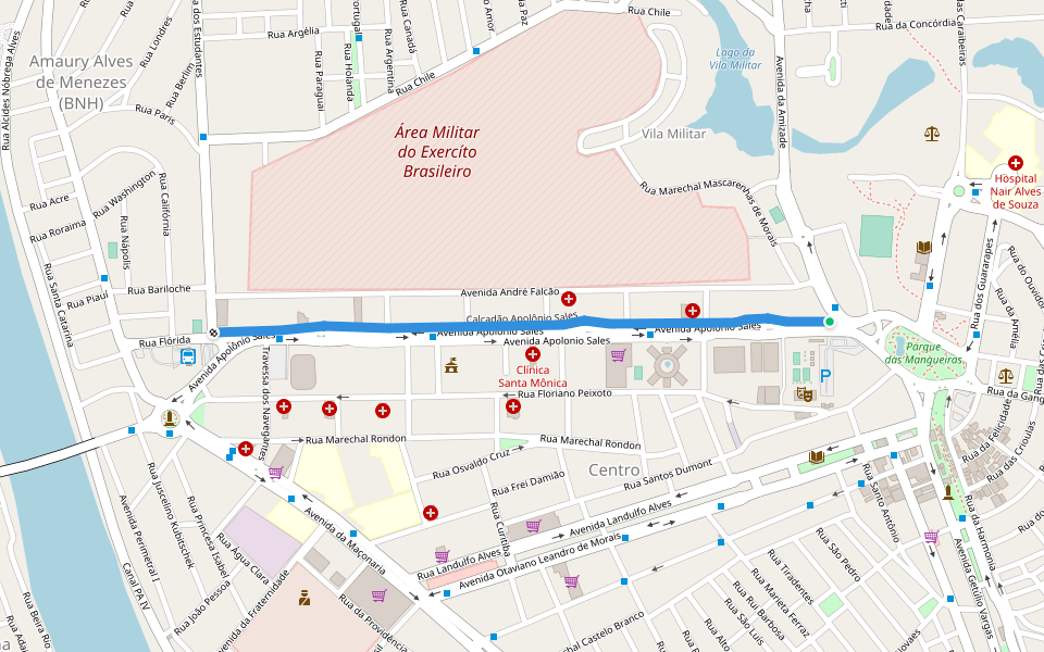 Calçadão Apolônio Sales walking route map in Paulo Afonso