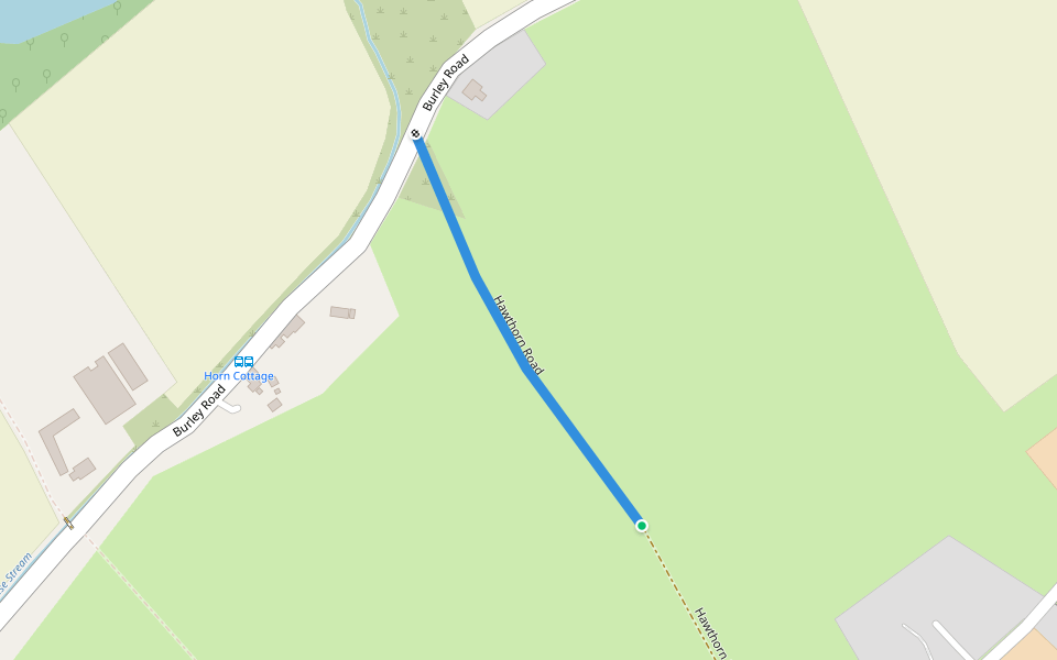 Hawthorn Road walking route map in Bockhampton