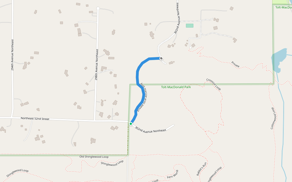 Private local acccess only walking route map in Carnation