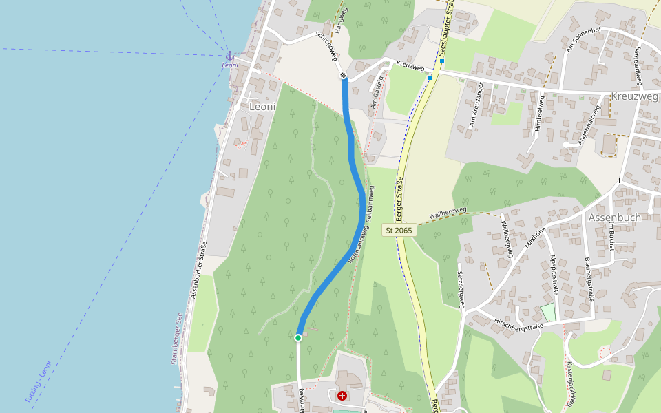 Rottmannweg walking route map in Berg