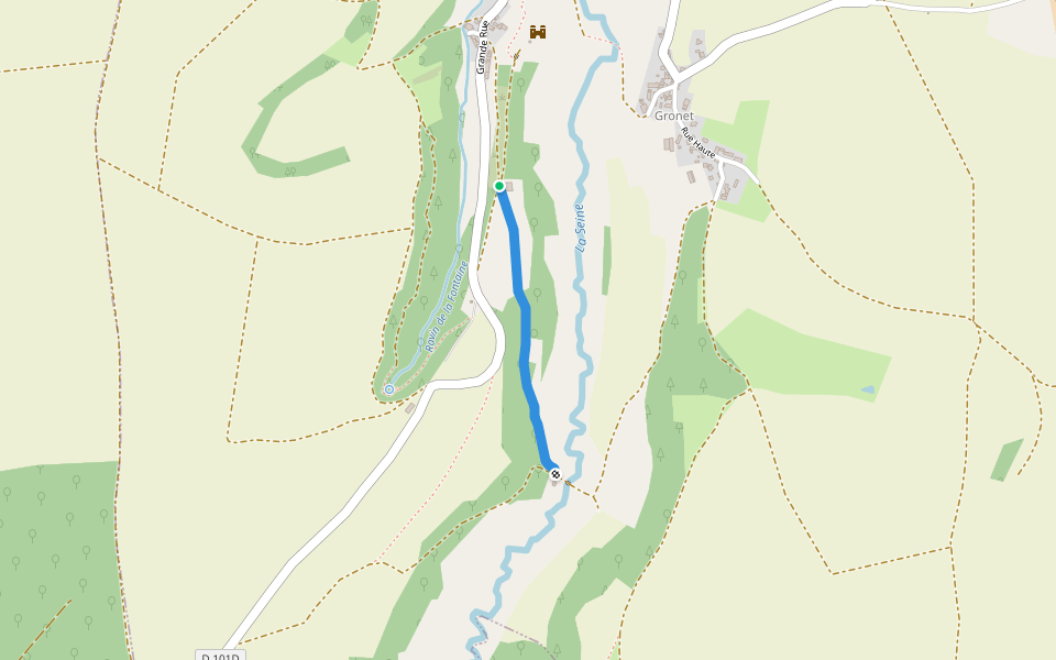 GR 2 walking route map in Duesme