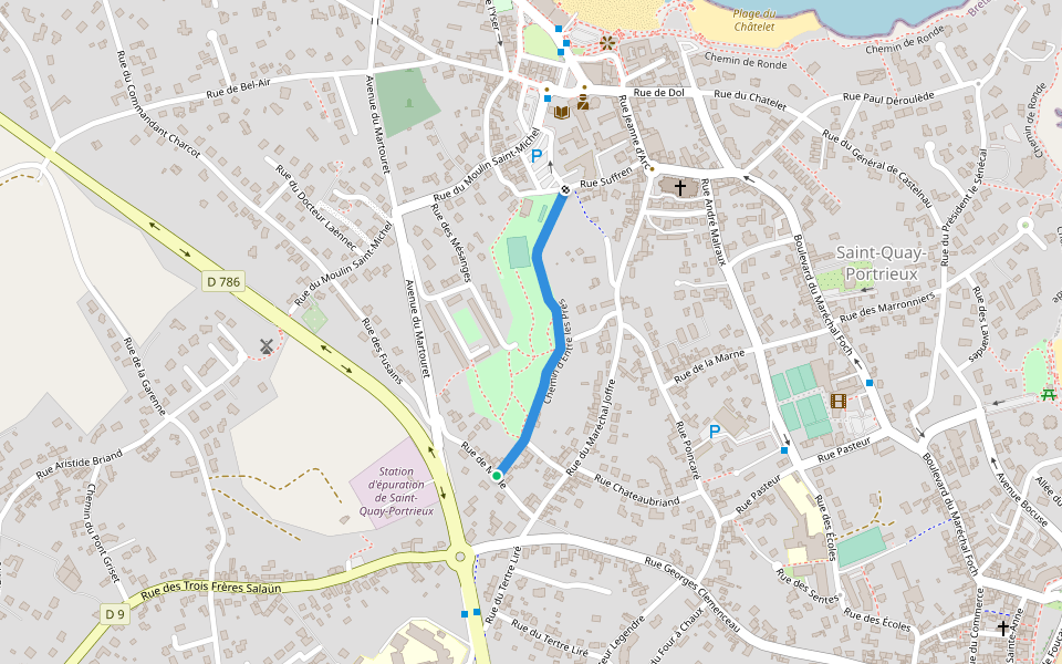 Chemin d'Entre les Prés walking route map in Saint-Quay-Portrieux