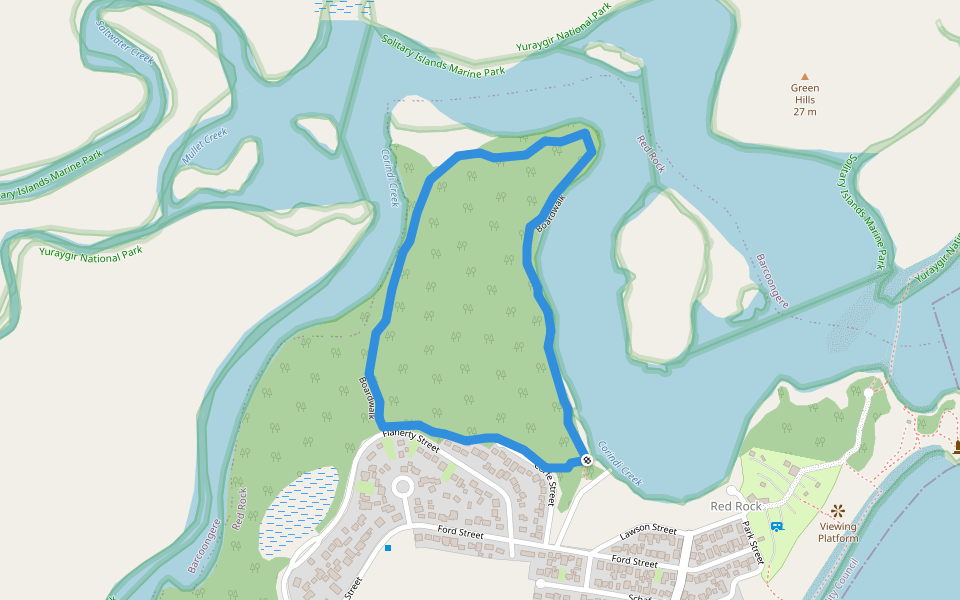 Boardwalk walking route map in Red Rock