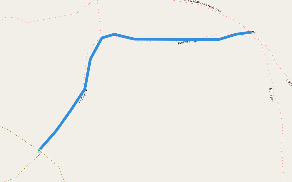 Ruthie's Trail walking route map in Lac des Arcs