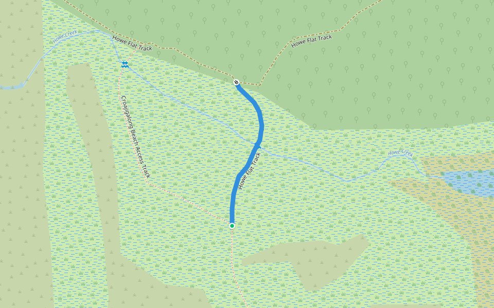 Howe Flat Track walking route map in Mallacoota