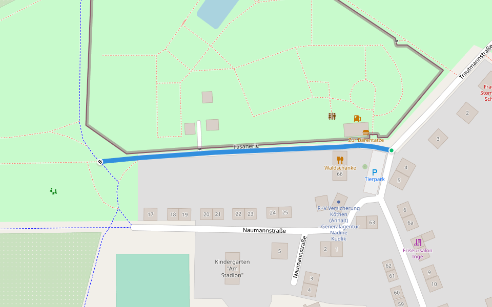 Fasanerie walking route map in Köthen (Anhalt)