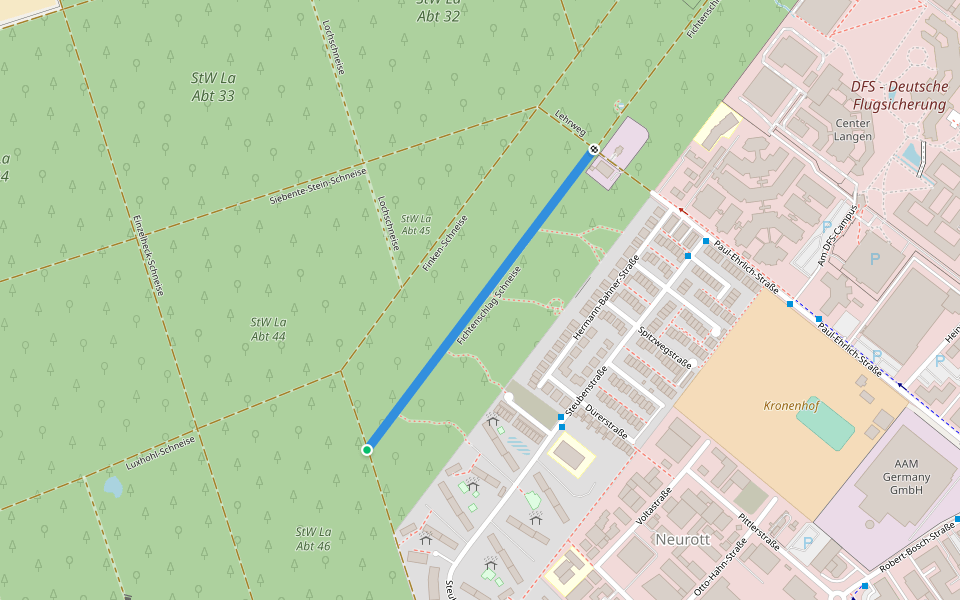 Fichtenschlag Schneise walking route map in Langen (Hessen)