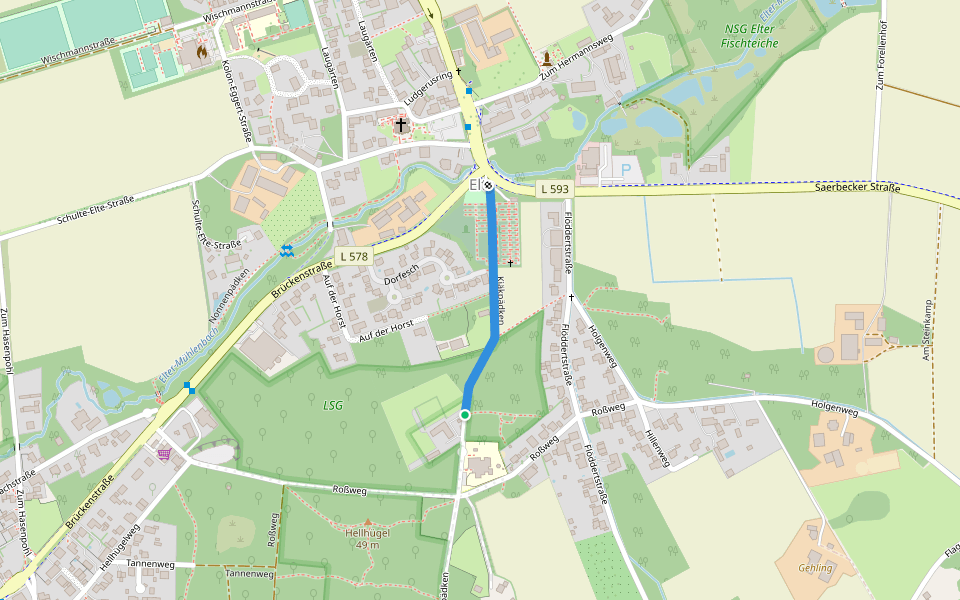 Kiäkpädken walking route map in Rheine