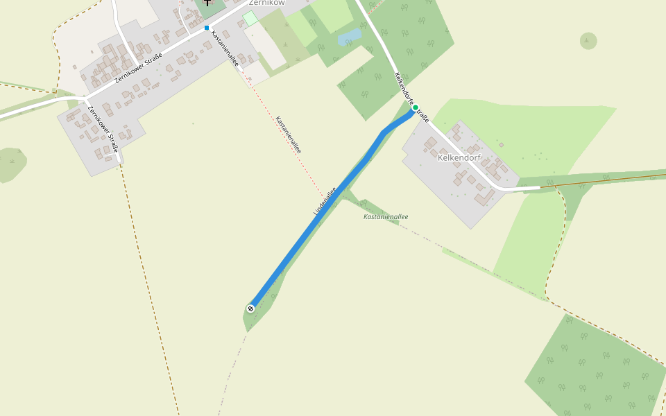 Lindenallee walking route map in Großwoltersdorf