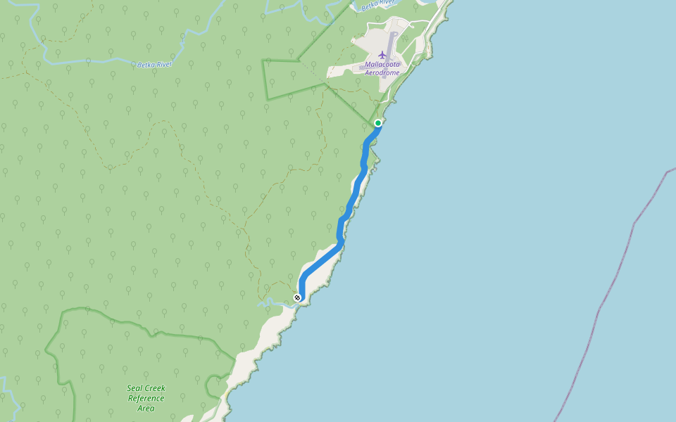 heathland Walking Track walking route map in Mallacoota