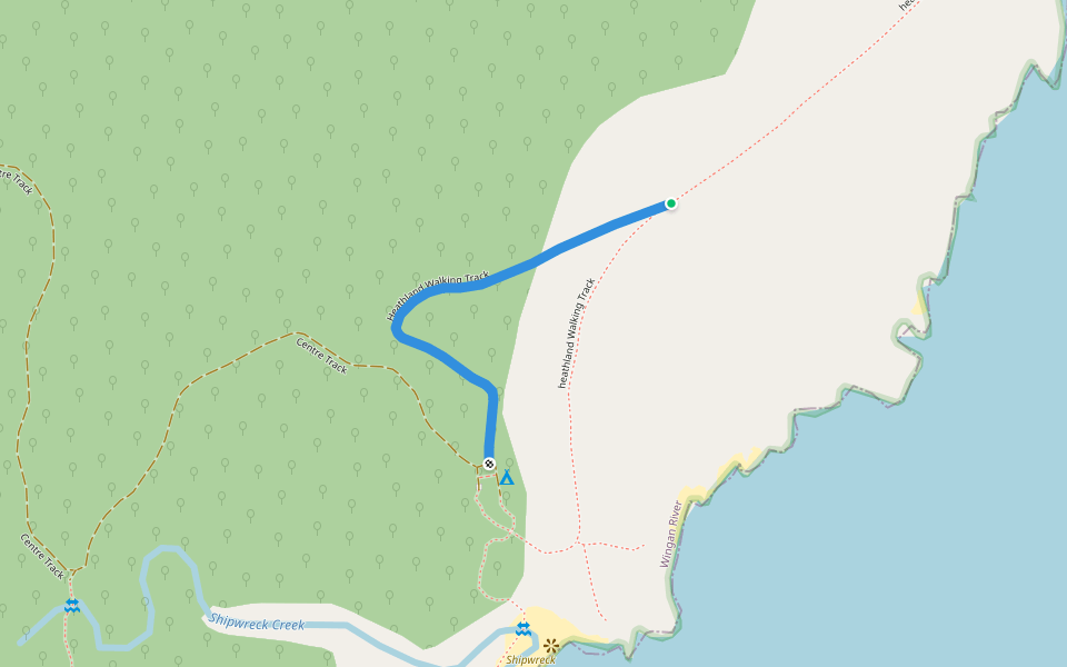 Heathland Walking Track walking route map in Mallacoota