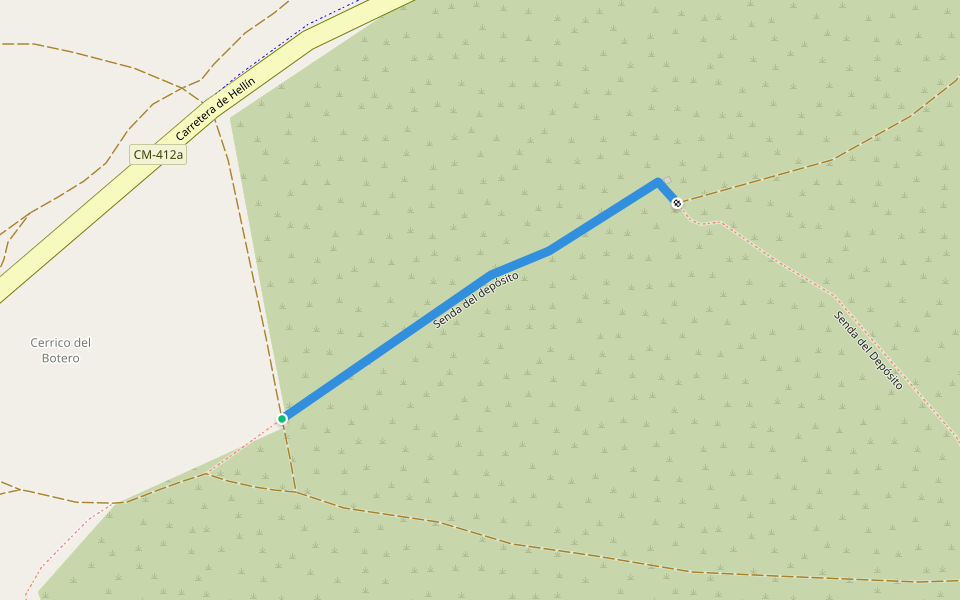 Senda del depósito walking route map in Hellín