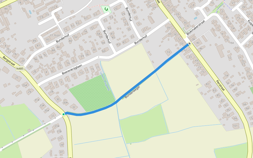 Bunderwegel walking route map in Beveren