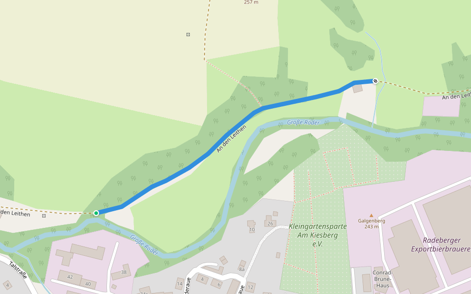 An den Leithen walking route map in Radeberg