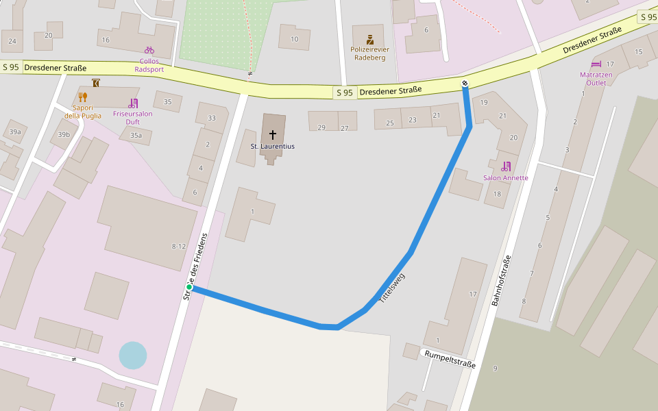 Tittelsweg walking route map in Radeberg