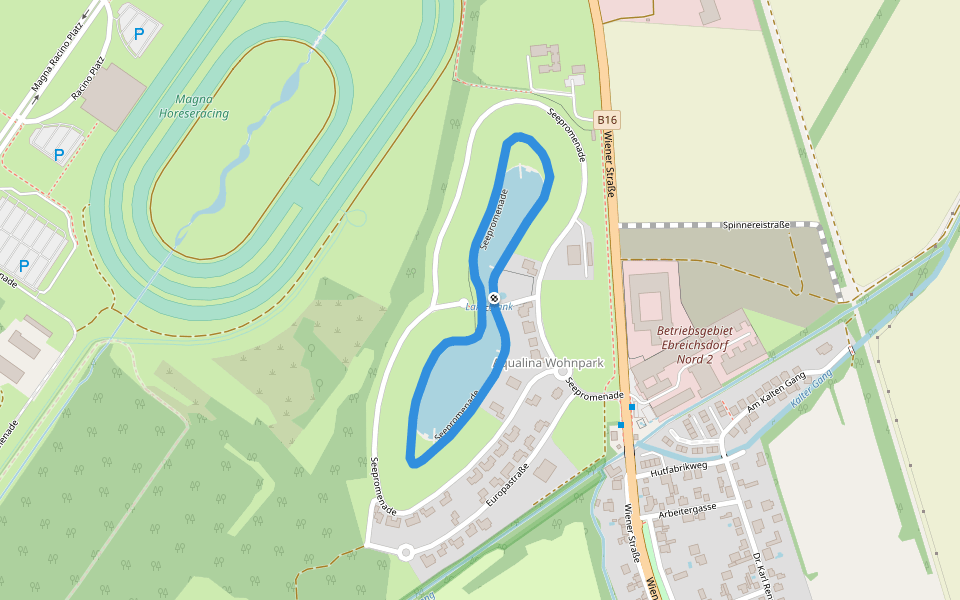 Seepromenade walking route map in Ebreichsdorf