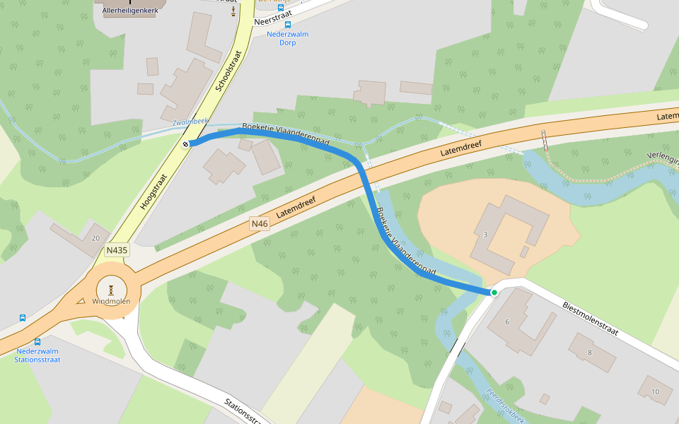 Boeketje Vlaanderenpad walking route map in Zwalm