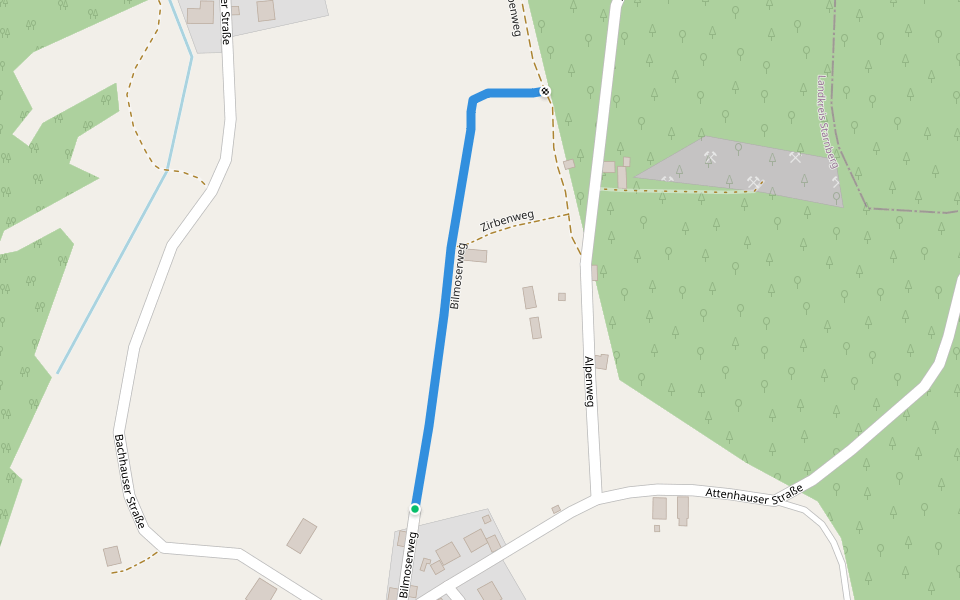 Bilmoserweg walking route map in Berg