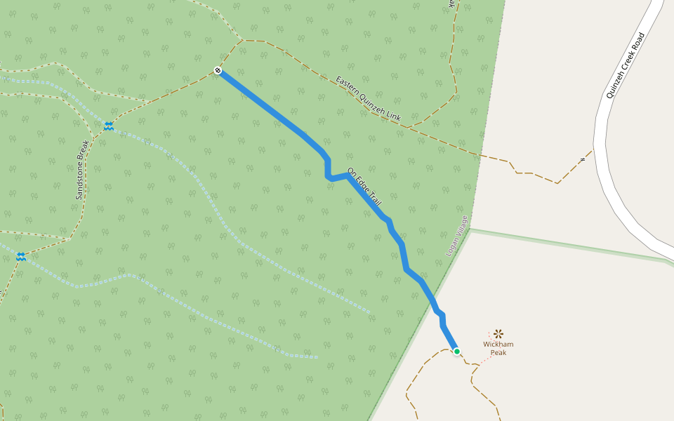 On Edge Trail walking route map in Cedar Creek