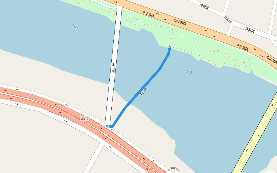 中山桥 walking route map in Zhang Zhou Shi