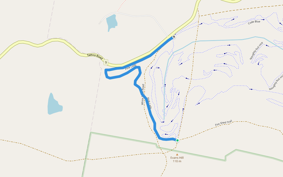 Pink Lady walking route map in Tathra