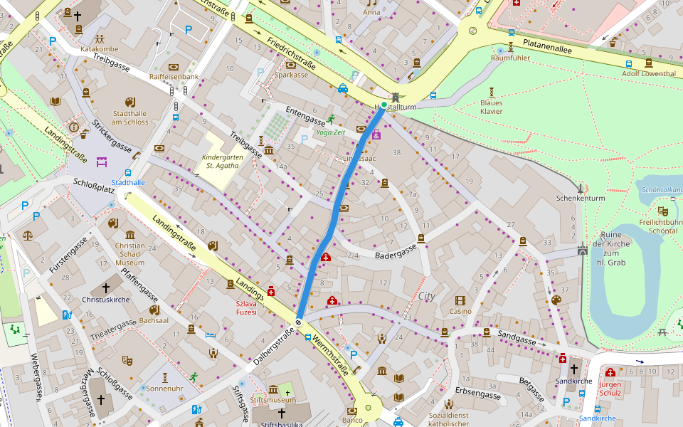 Herstallstraße walking route map in Aschaffenburg