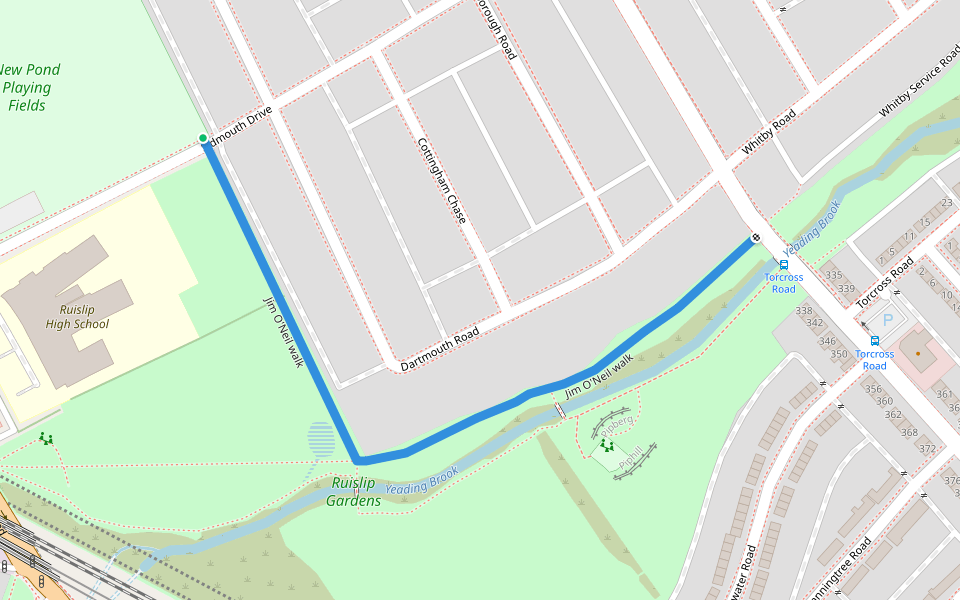 Jim O'Neil walk walking route map in Ruislip