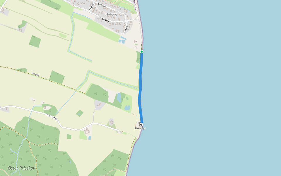Hou Fyrvej walking route map in Tranekær