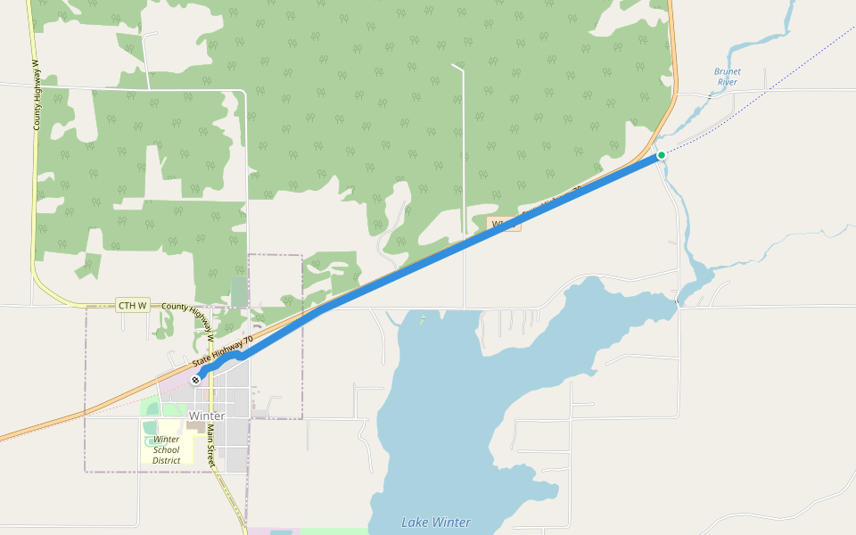 Tuscobia State Trail walking route map in Winter