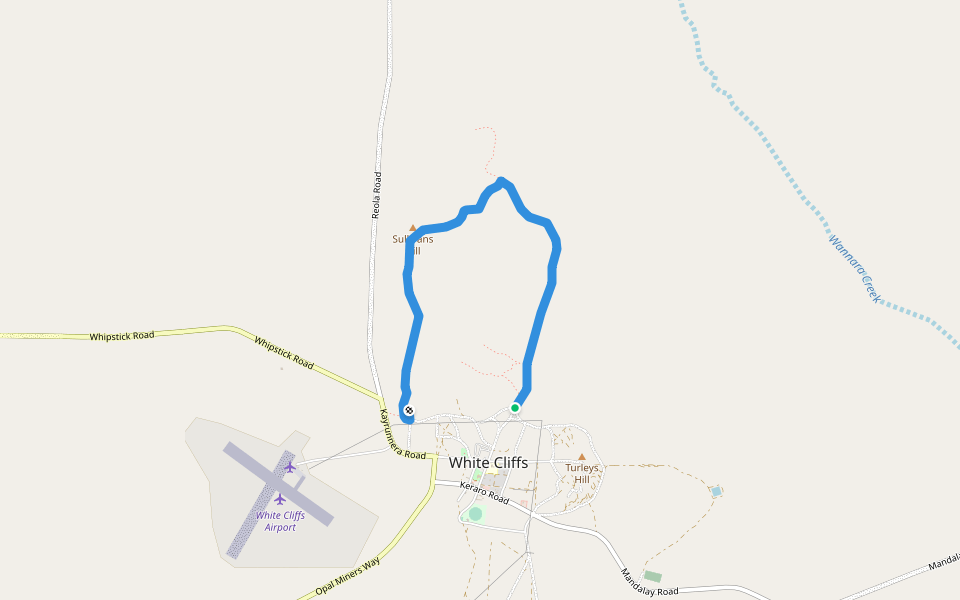 Visitor Trail walking route map in White Cliffs