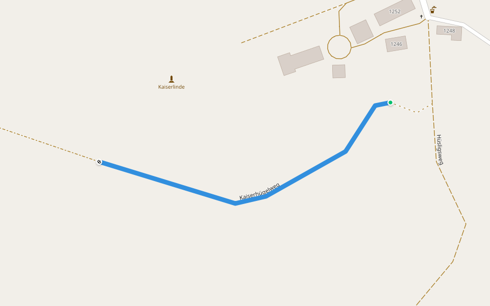 Kaiserhügelweg walking route map in Kirchberg