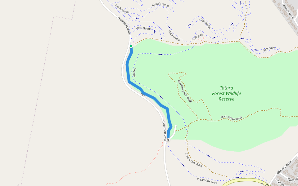 TNT walking route map in Tathra