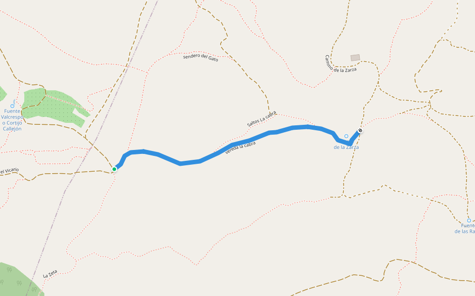 vereda la cabra walking route map in Jaén