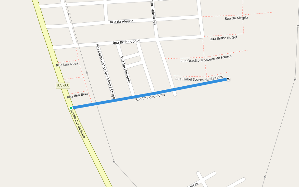 Rua Ilha das Flores walking route map in Barreiras