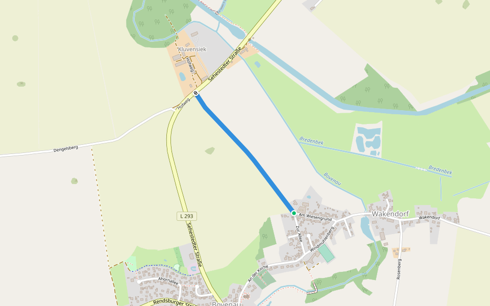 Zur Allee walking route map in Bovenau