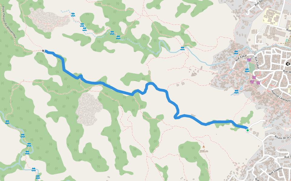 Piste maison du gouverneur - GR tour de Mayotte walking route map in Mamoudzou