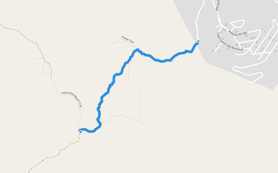 Los Ayala - El Monton Trail walking route map in Villas del Trópico