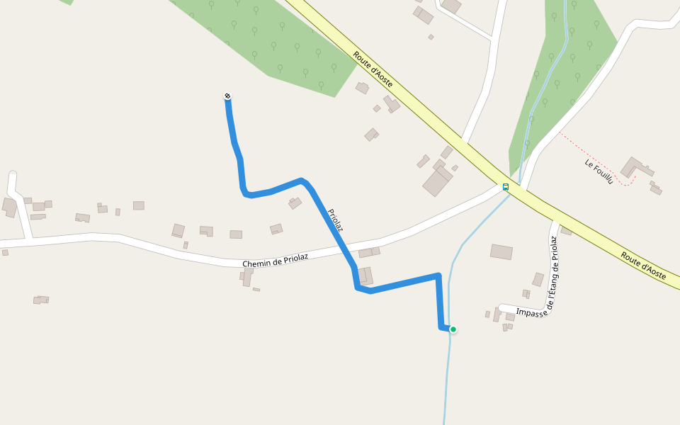 Priolaz walking route map in Romagnieu