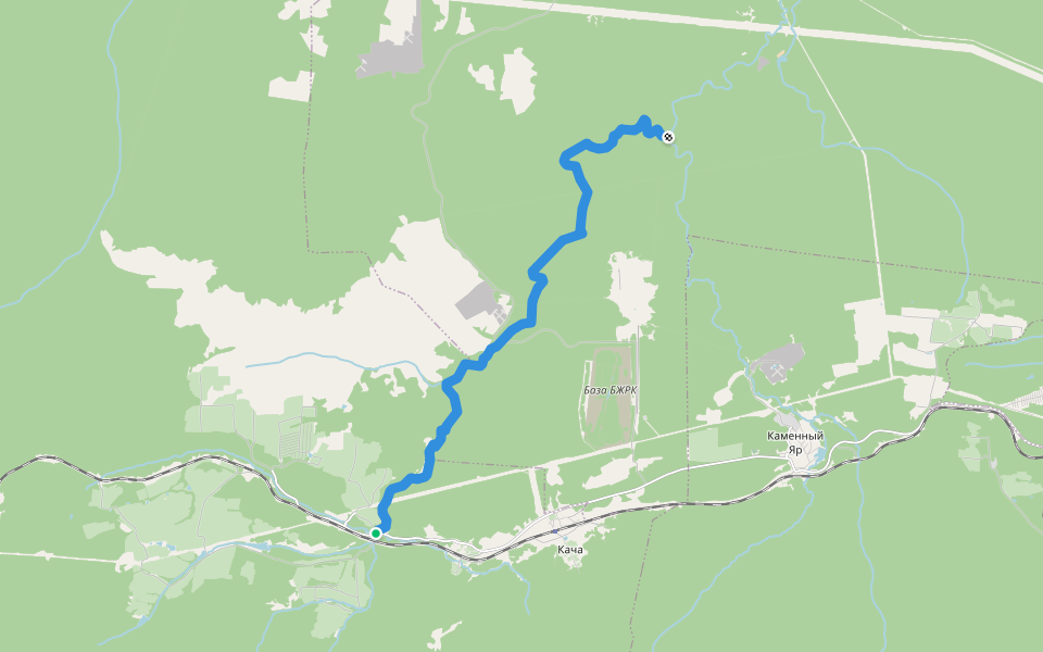 Гладкая Кача walking route map in Izvestkovyy