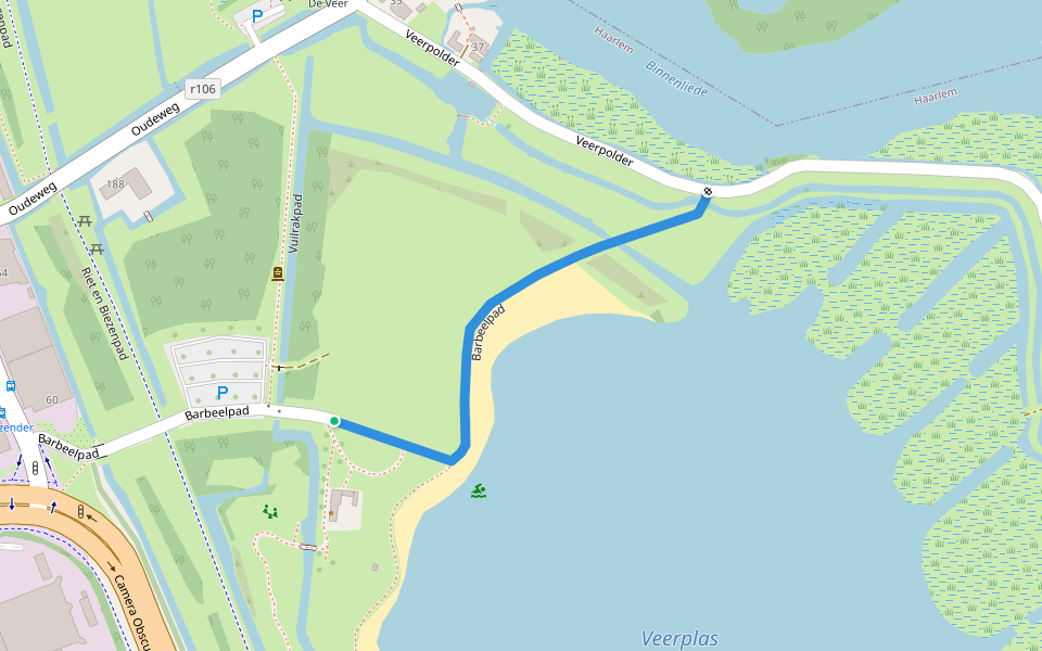 Barbeelpad walking route map in Haarlem