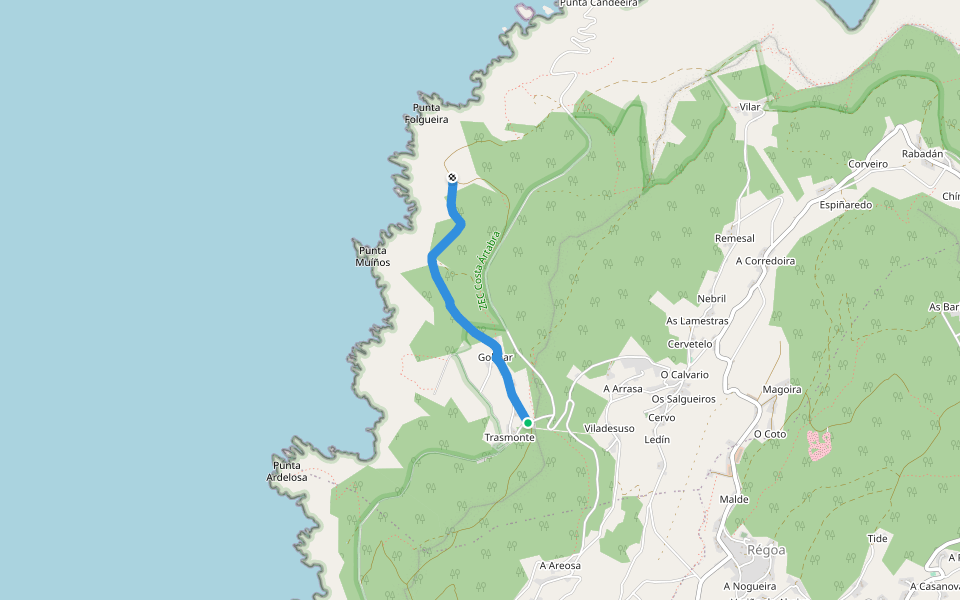 Filgueira walking route map in Cedeira