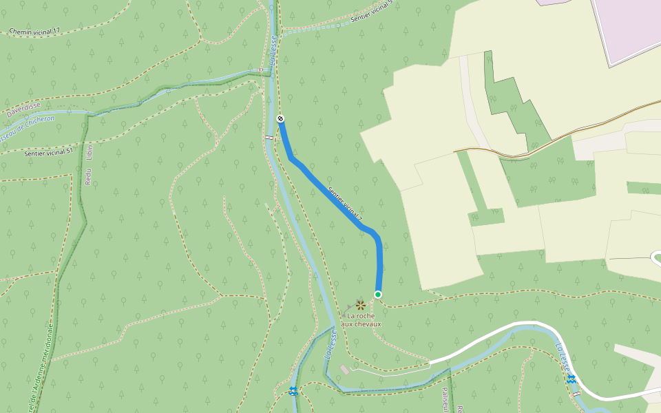 Sentier vicinal 7 walking route map in Libin