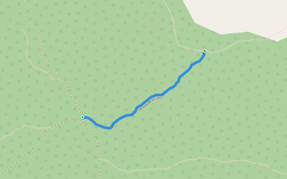 vereda de los seis walking route map in Jaén