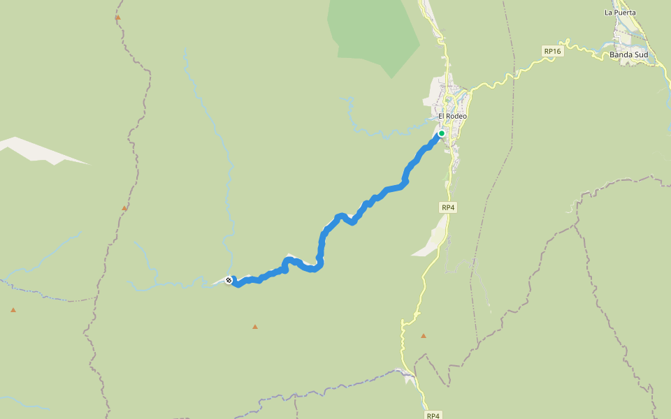 Camino al Manchao walking route map in El Rodeo