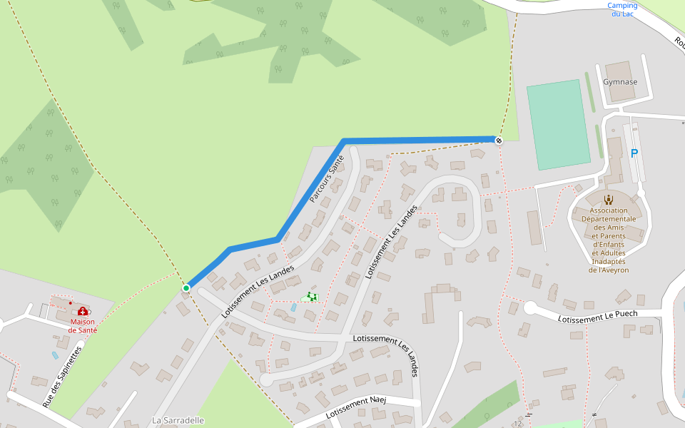 Parcours Santé walking route map in Pont-de-Salars