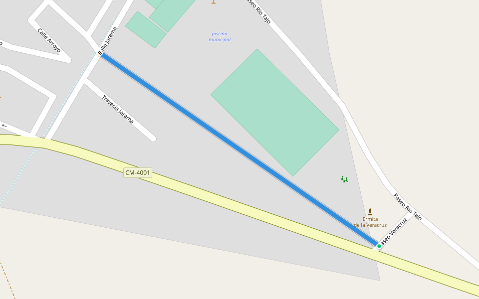 Paseo Veracruz walking route map in Villaseca de la Sagra