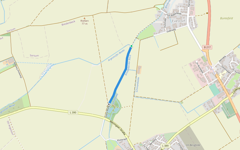 Kalkbahnweg walking route map in Wennigsen (Deister)