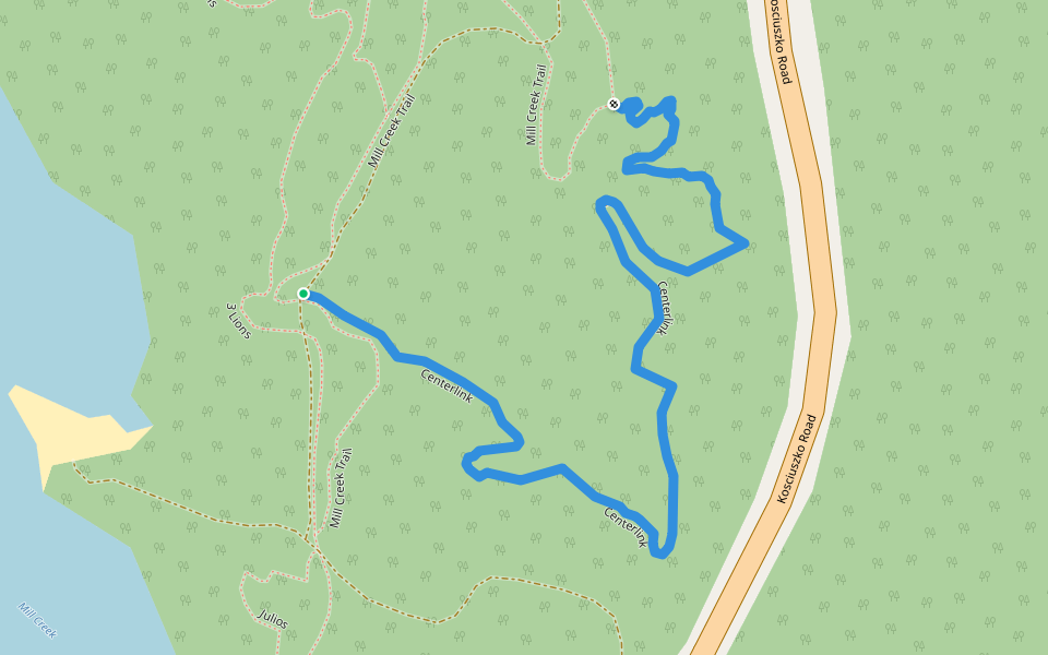 Centerlink walking route map in East Jindabyne